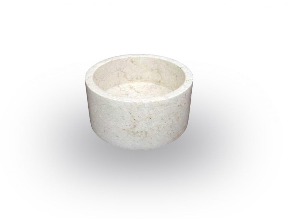 Umywalka z kamienia naturalnego MIRUM 509 nablatowa Ø40 cm Cream